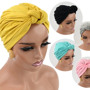 GEDRAAIDE KNOOP Voorgestrikte tulband, chemohoed, alopeciahoed, beschermende haarmutsen, cadeau voor haar, boho chic, damespetten