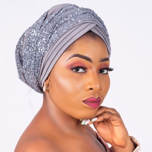 Turban Wrap SEQUINS, One Turban multi ways to Style, Beanie Wrap, Sparkling Turban, Gift for Her, Chic Turban, Loss of Hair