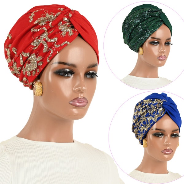 PREMIUM EXQUISITE PRETIED Luxury Turban Wedding Instant Turban Headwrap Women Party Wear Brides Fashion Turban Stylish Headwear Gift for Her