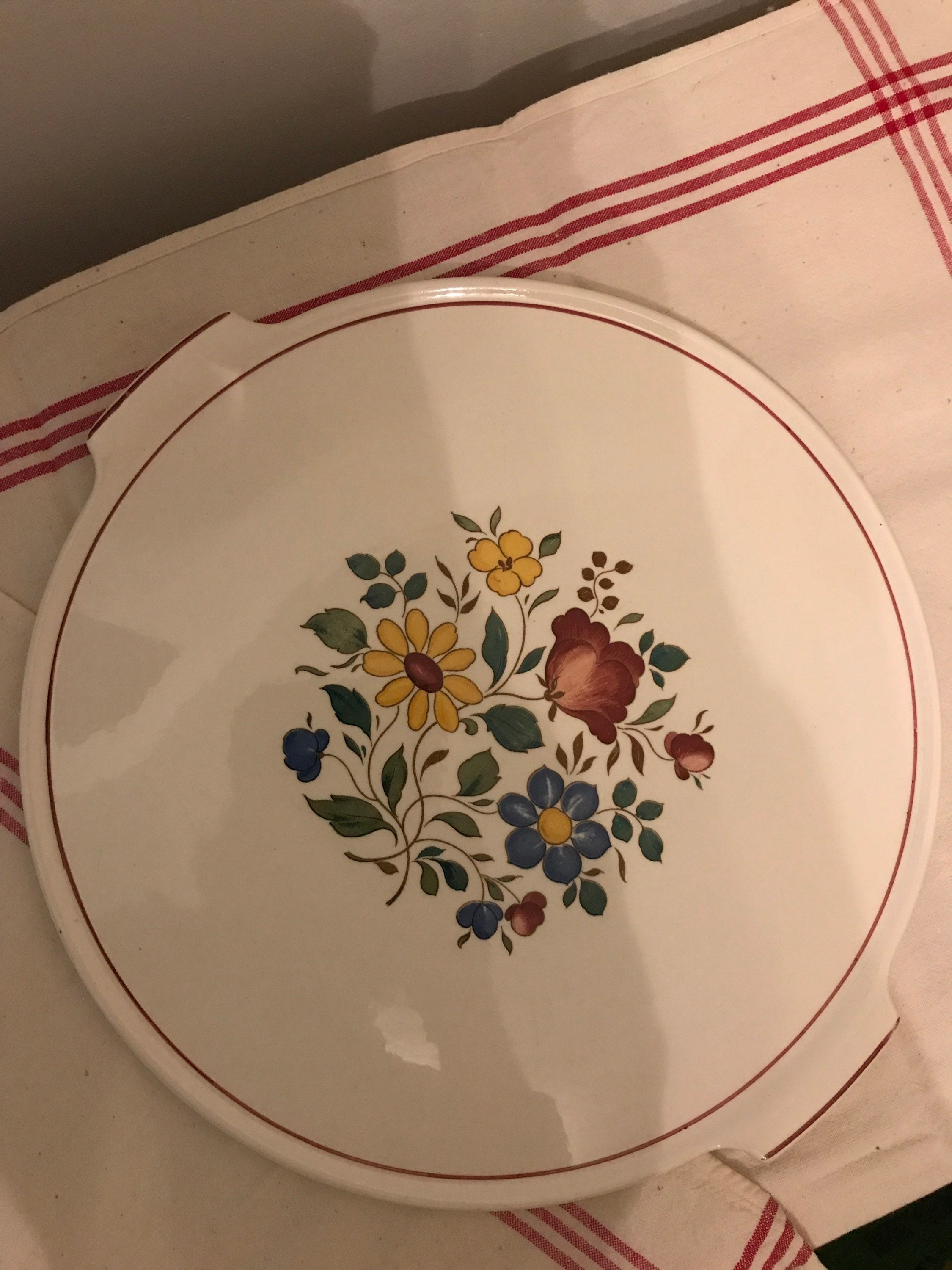 Plat à Tarte Villeroy & Boch Décor Lyon Circa 1950