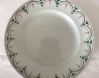 Round dish 31cm KG Lunéville decor Succao circa 1900
