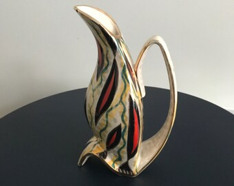 Hubert Bequet ceramic pitcher vase vintage 1960