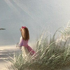 Oil painting on canvas modern girl on the beach image 5