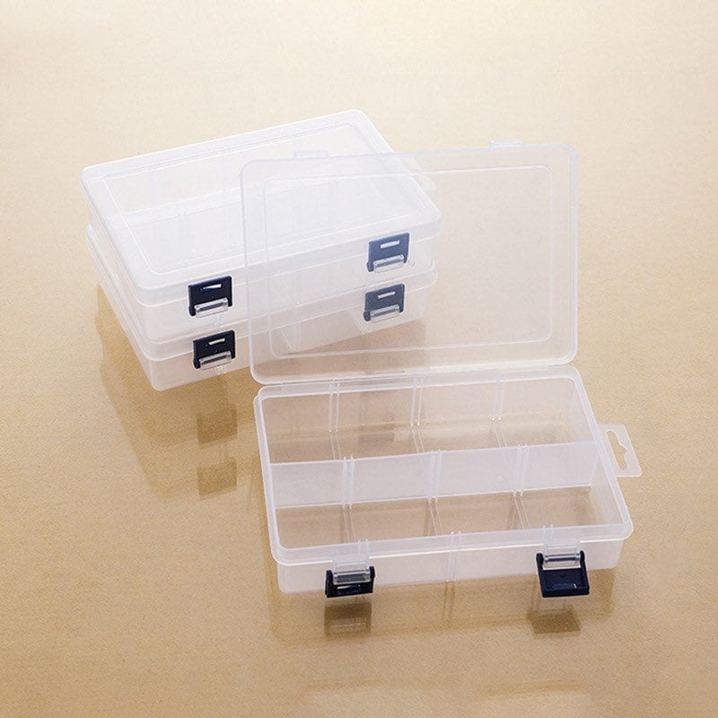 One Piece Clear Plastic Box, Storage Containers Storage Box With Snap-tight  Closure Latch for Pencils, Puzzles, Small Toys & Sewing Crafts. 