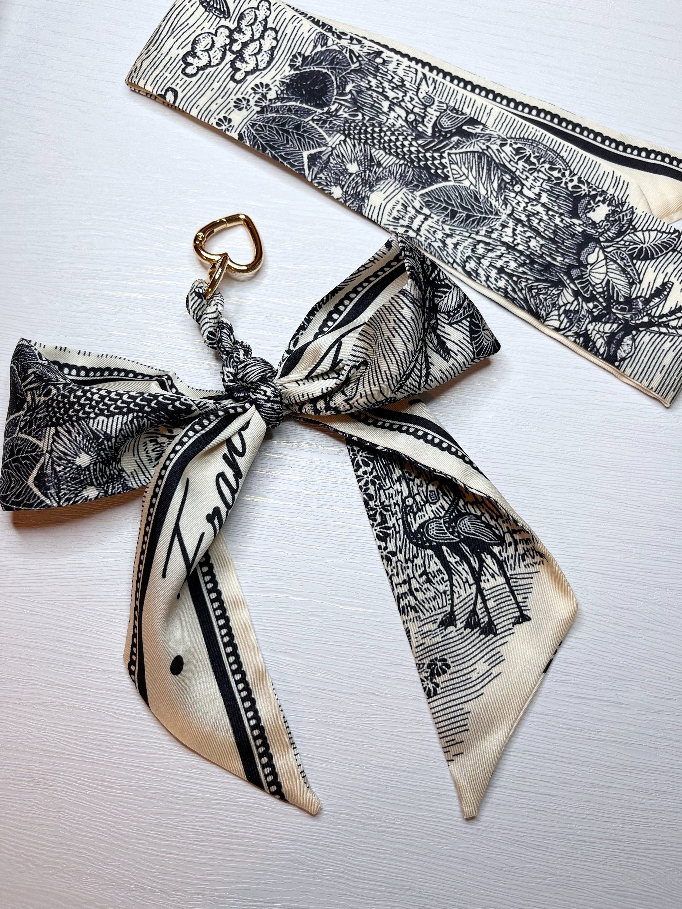 Twill Scarf Handbag Handle Scarf Purse Scarf Wrap Hair Bow Ribbon