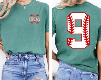Camiseta de béisbol para mamá con colores cómodos: nombre y número personalizados