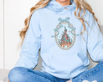 Disney Castle Coquette Hoodie, Magic Kingdom, Blue Bow