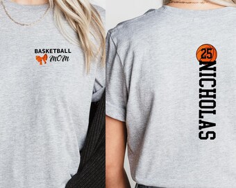 Personalized Basketball Mom T-Shirt: Custom Name & Number