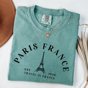 Comfort Colors Paris France T-Shirt: Eiffel Tower Travel Tee