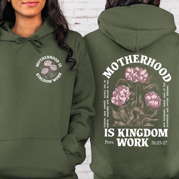 Retro Mom Hoodie: Motherhood Kingdom Work, Christian Gift