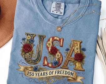 Comfort Colors USA 250 Shirt: Retro America Tee 250th Anniversary