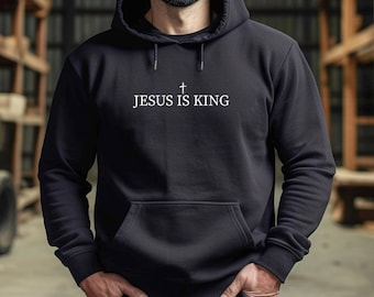 Christian Hoodie: Jesus Is King Minimalist Design, Faith Streetwear