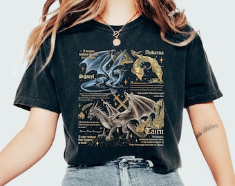 Fourth Wing Dragon Shirt: Tairn & Andarna, Basgiath War College, Bookish Gift