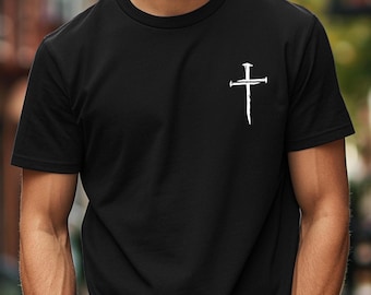 Christian Cross Shirt: Nail Cross Minimalist Faith Tee
