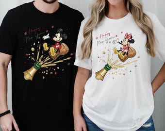 Mickey Happy New Year Champagne Shirt: Disney Matching Tee