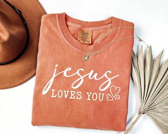 Comfort Colors Jesus Loves You Shirt: Christian Faith Tee