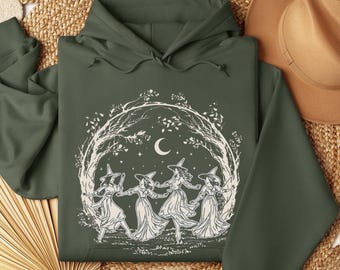 Vintage Dancing Witches Hoodie, Halloween Costume