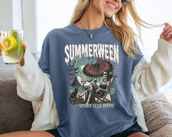 Comfort Colors Summerween T-Shirt: Spooky Gothic Halloween Summer Tee