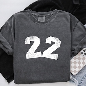 Custom Mascot Number Comfort Colors Shirt, Game Day Shirts,  Personalized Sports Number Shirt, School Team Number Shirt, Team Mascot Shirt