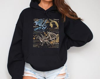Fourth Wing Dragon Rider Hoodie: Tairn & Andarna, Bookish Fantasy