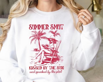 Retro Book Girl Summer Sweatshirt: Book Lover Gift
