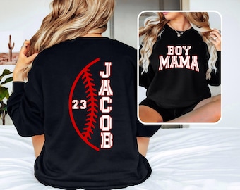Custom Baseball Mama Sweatshirt, Boy Mama Baseball Sweatshirt, Personalized Baseball Sweatshirt, Mothers day Gift, Mothers Day Sweatshirt
