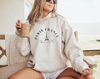 Paris France Hoodie: Eiffel Tower Travel Souvenir