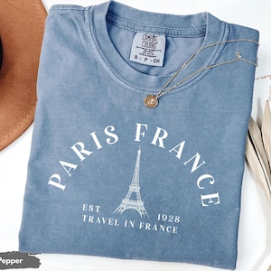 Comfort Colors® Paris France T-Shirt, Travel To France Shirt, Eiffel Tower Shirt, France Shirt, Gift For Paris Lover,  Paris Shirt