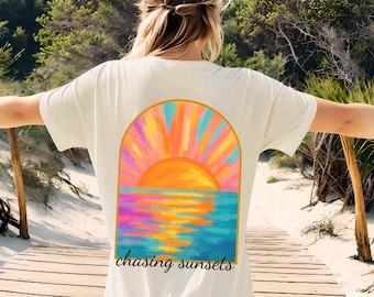 Coconut Girl Sunset T-Shirt: Salty Mermaidcore Summer Surf Tee