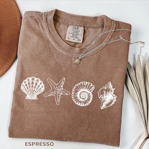 Comfort Colors Sea Shells 90s Vintage Style Tshirt, Ocean Shirt, Retro Y2k Ocean Shell Shirt,  Beach Tee, Sea Lovers, Cute Sea Animal Tee