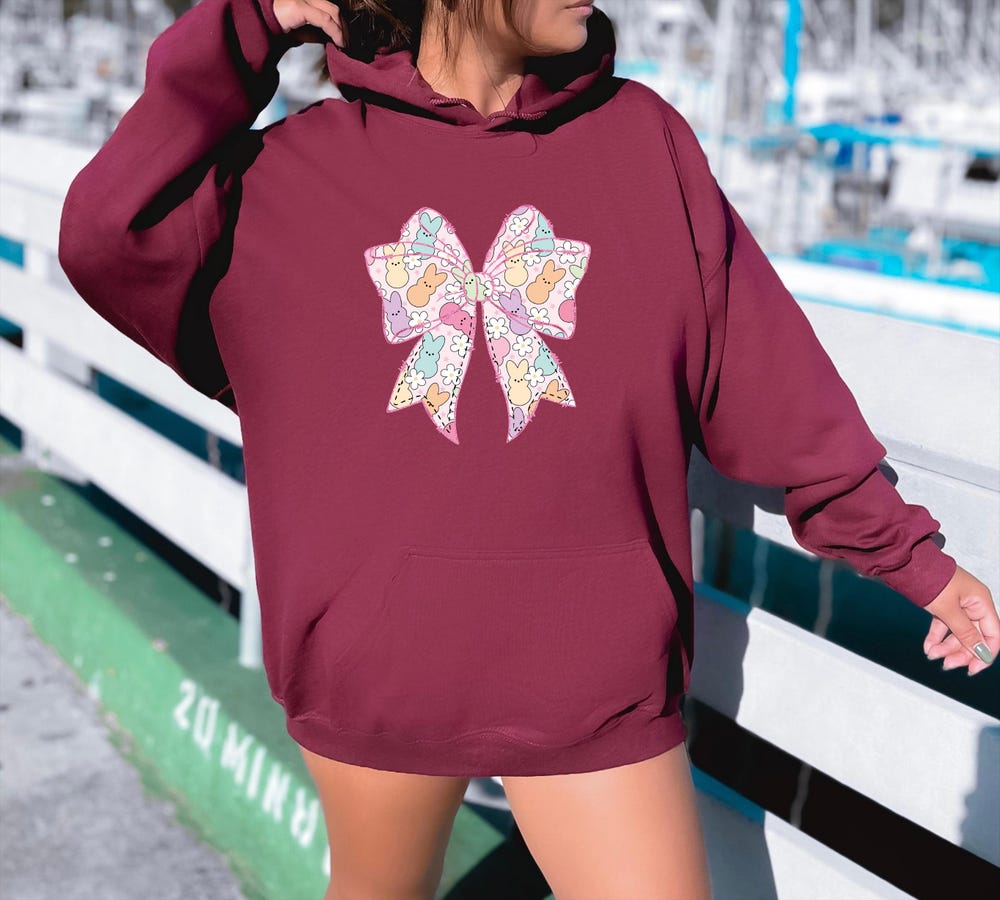 Easter Coquette Bow Hoodie, Easter Bow Hoodie, Easter Hoodies For Women, Cute Easter Coquette Hoodie, Happy Easter Hoodie, Easter Day Hoodie Iconictees