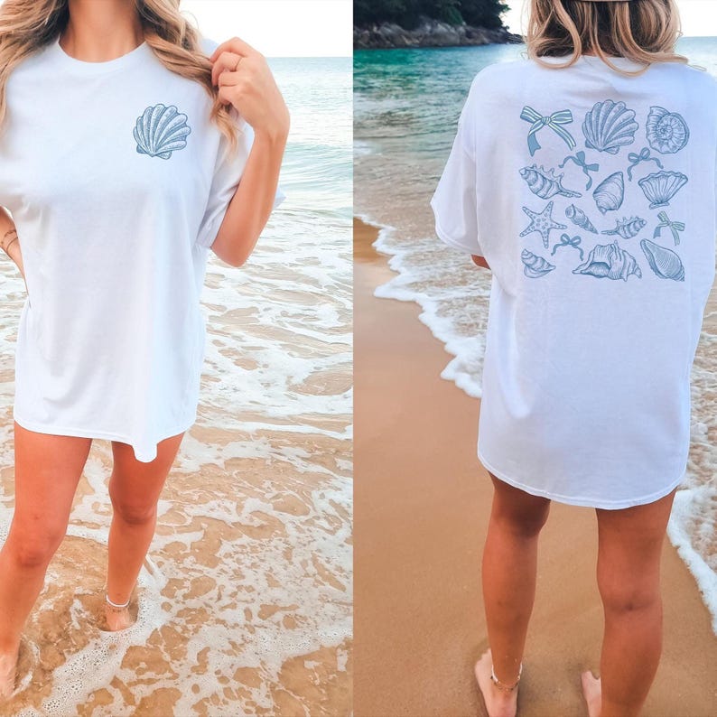 Comfort Colors® SeaShell Shirt, Beach Tshirt, Summer Woman Shirt, Ocean Lover Gift, Summer Shirt, Summer Vacation Shirts, Summer Woman Shirt