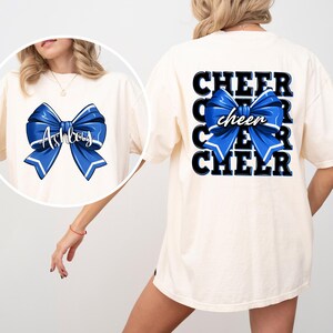 Comfort Colors T-Shirt\ Custom Cheer Name T-Shirt, Personalized Cheerleader Gift, Cheer Mom with Name Shirt, Mascot Shirt, Cheer Mom Shirt