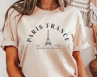 Paris France T-Shirt: Eiffel Tower, Retro Travel Tee