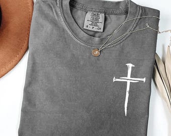 Comfort Colors Cross Shirt: Rustic Christian Faith Tee