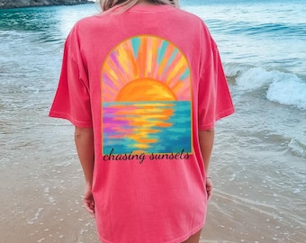 Comfort Colors Coconut Girl T-Shirt: Summer Sunset Beach Tee