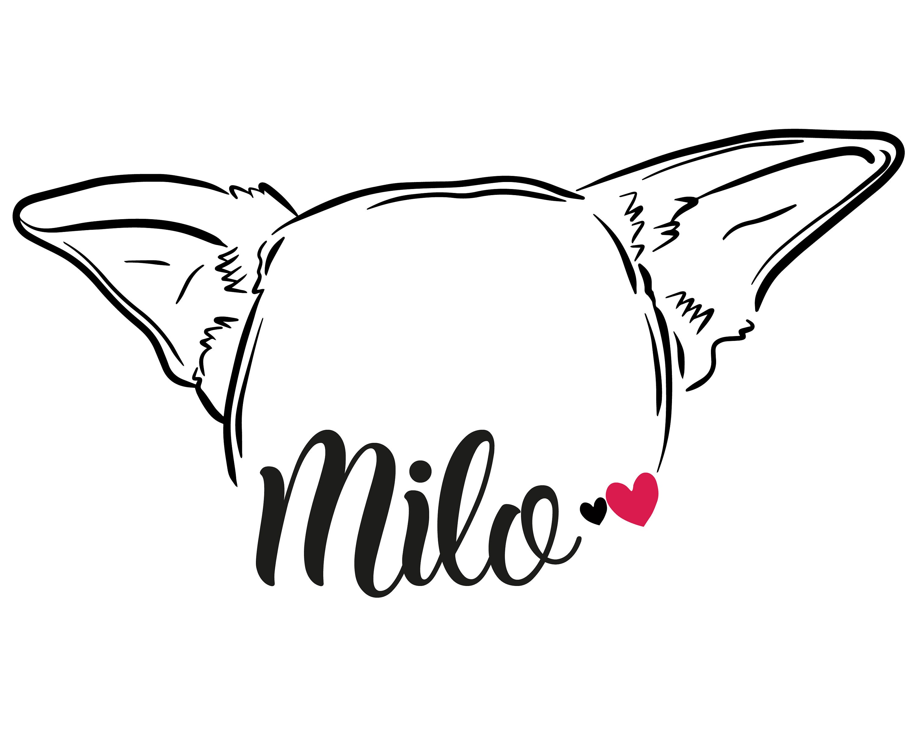 Custom Pet Ear Outline Drawing Dog Ear Drawing Pet Ear Etsy