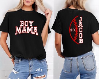 Comfort Colors® Custom Baseball Mama Tshirt, Boy Mama Baseball Shirt, Personalized Baseball Shirt, Mothers day Gift, Mothers Day Shirt
