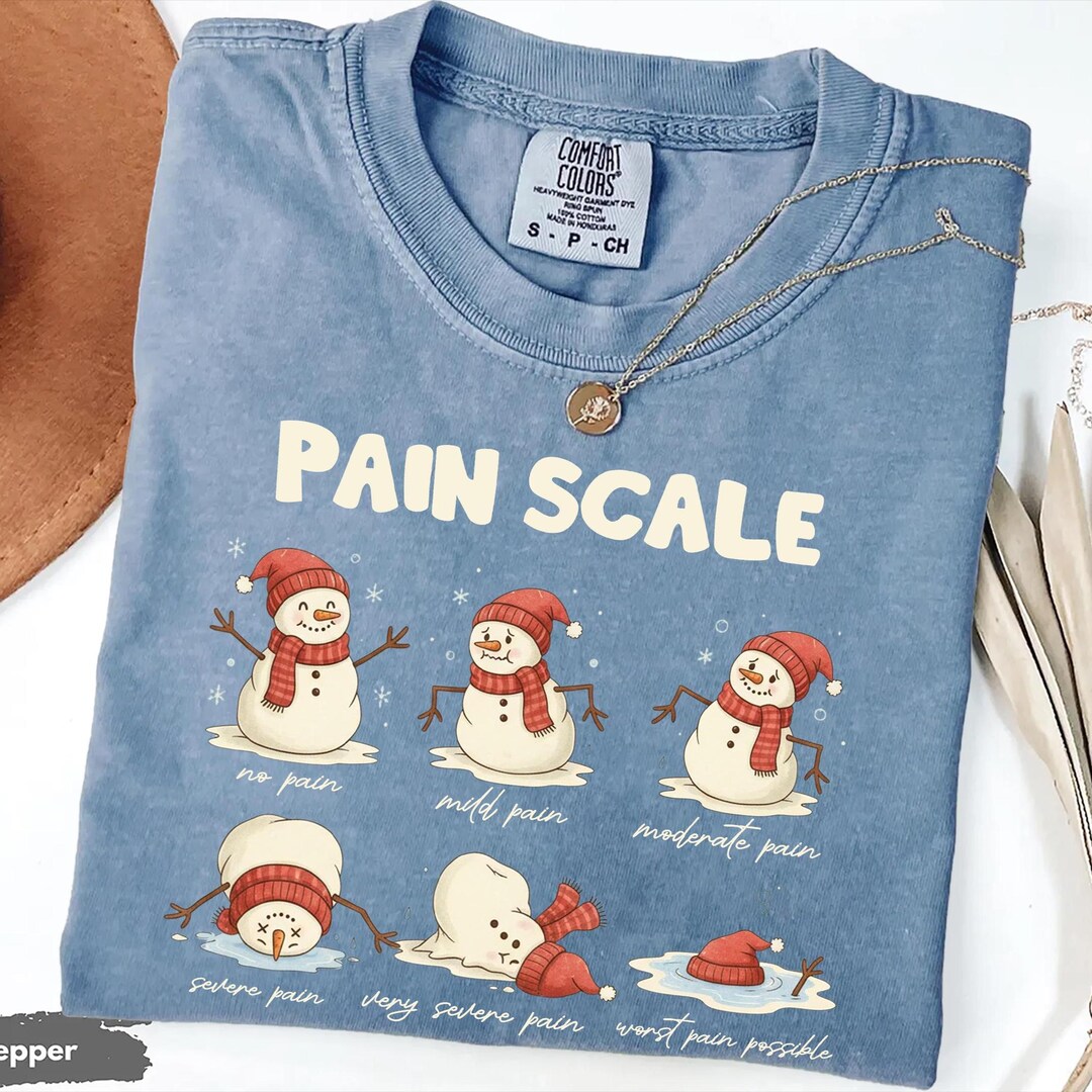Funny Pain Scale Comfort Colors Tee: Christmas Nurse Humor Shirt - Etsy