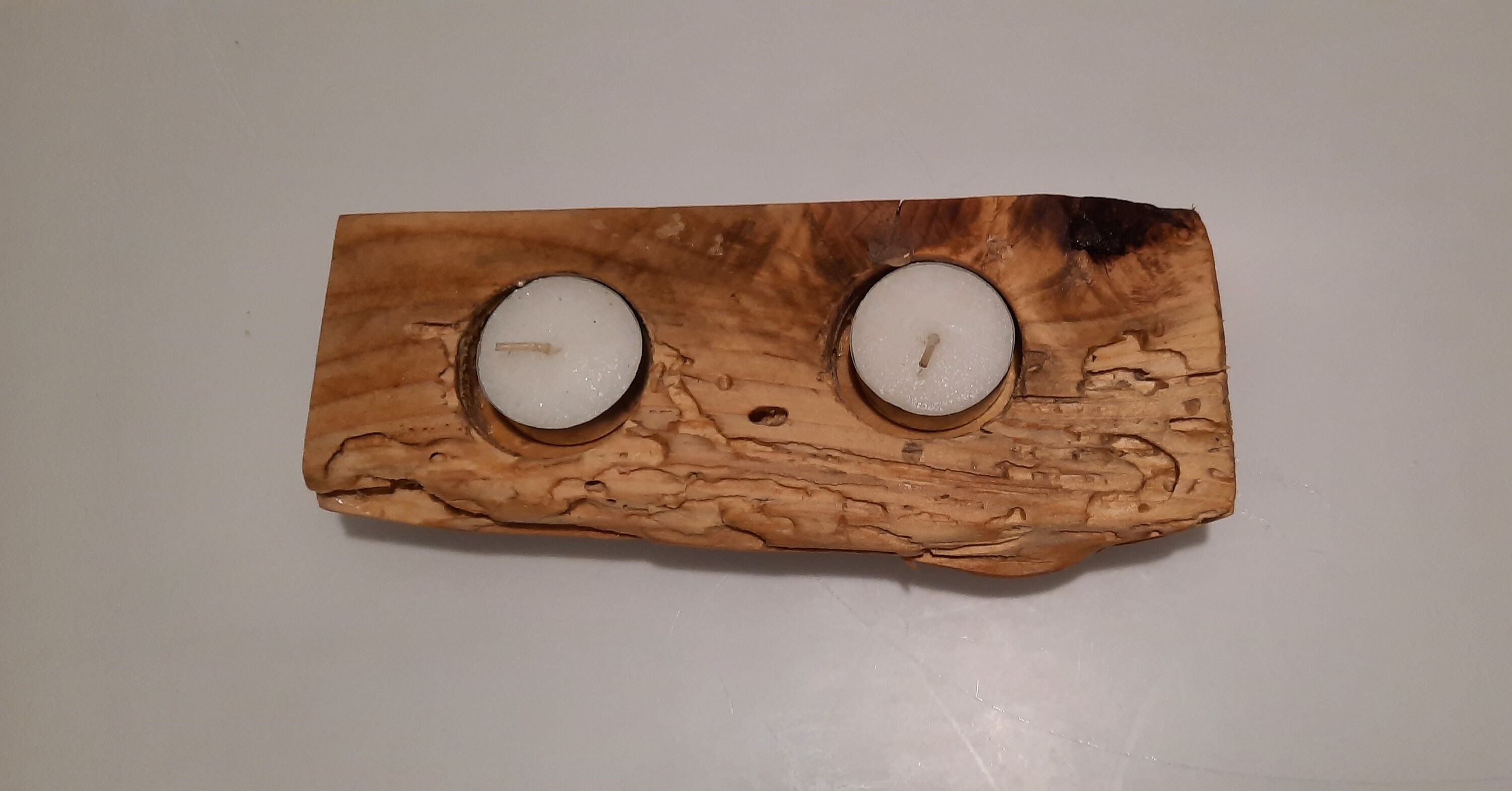 Porte-Bougies Bois avec Ses Bougies