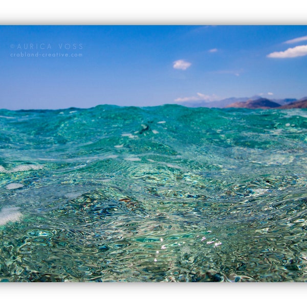 Kreta Poster Meer - Wandbilder Wohnzimmer - Natur Bild Wellen - Aufhängefertige Fotokunst direkt von der Künstlerin - Kostenloser Versand