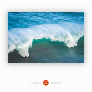 Póster del mar Atlántico - Ola gigante - Arte mural azul turquesa Tenerife - Póster de naturaleza marina - Foto artística oceánica - Decoración de pared para salón o oficina