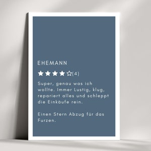 Lustige Geburtstagkarte Ehemann, Bewertung Grußkarte Mann Hochzeitstag, Humorvoll Karte Partner, Jahrestag, Karte witzig Spruch Valentinstag