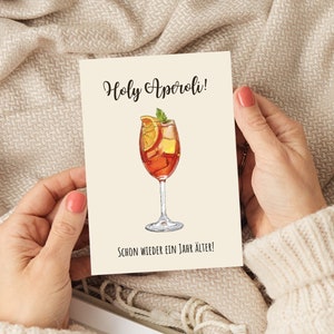 Lustige Grußkarte Holy Aperoli, Humorvolle A6 Klappkarte Freundin Happy Birthday, Spritz Geburtstagskarte Freund, Geschenk Glückwunschkarte