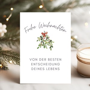Lustige Weihnachtskarte Freund, Ironischer Weihnachtsgruß Ehemann, Humorvoll Postkarte Partner, Karte Lieblingsmensch witzig Spruch Xmas