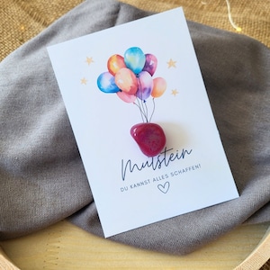 Mutstein Einschulung Mädchen bunte Ballons Schulkind Mutmacher Geschenk Schulanfang Füllung Schultüte Glücksbringer Schulstart Glücksstein