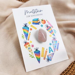 Mutstein Einschulung Kind, Schulkind Mutmacher Geschenk Schulanfang, Mädchen Füllung Schultüte Glücksbringer, Schulstart Glücksstein Prüfung