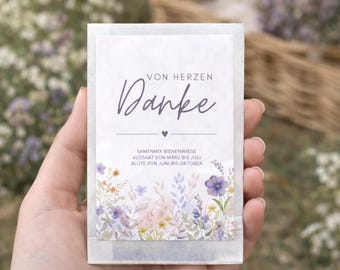 Hochzeit Gastgeschenk Blumensamen Danke Boho Wildblumen Tischdeko Taufe Samen Nachhaltige Samentüten Kommunion Konfirmation Dankeschön Gäste