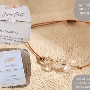 Talisman Armband Bergkristall Gesundheit, Gute Besserung Glückbringer Lieblingsmensch Geschenkidee Genesung Mutmacher Schmuck beste Freundin