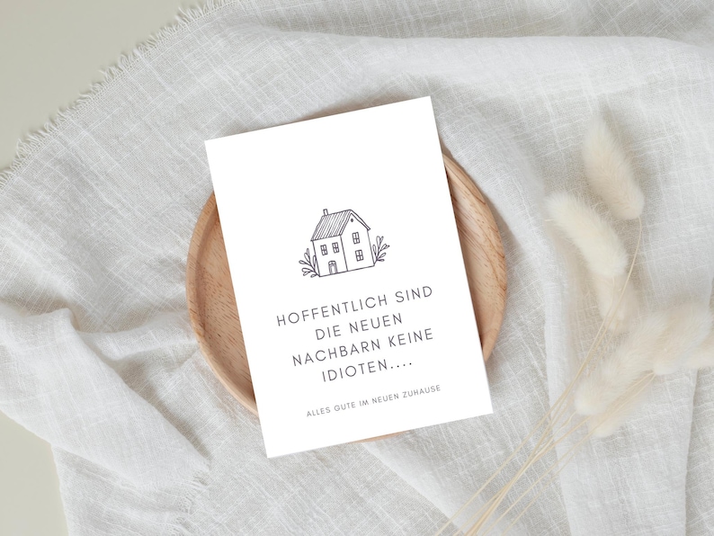 Lustige Einweihungskarte Umzug, Witzig Einweihungsparty Geschenk Haus, Humorvoll Glückwunschkarte Einzug New Home Einweihungsgeschenk Freund
